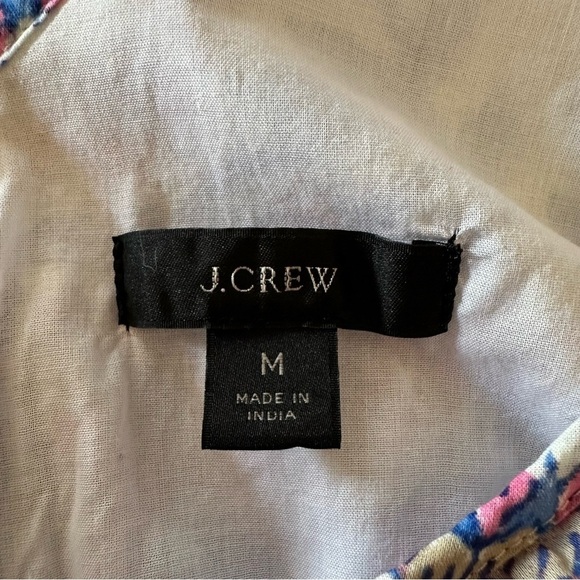 J. Crew Tiered in floral vine block print White Midi Dress Size M - Picture 9 of 12